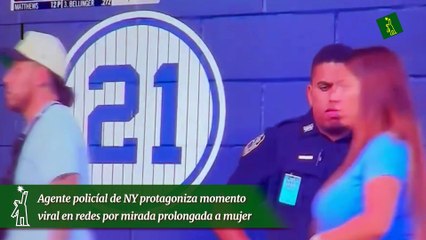 Agente policíal de NY protagoniza momento viral en redes por mirada prolongada a mujer