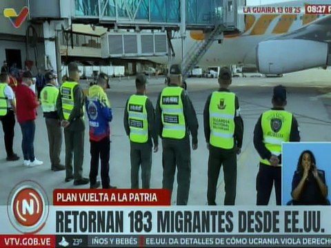La Guaira | Retornan a Venezuela 183 connacionales provenientes de Estado Unidos