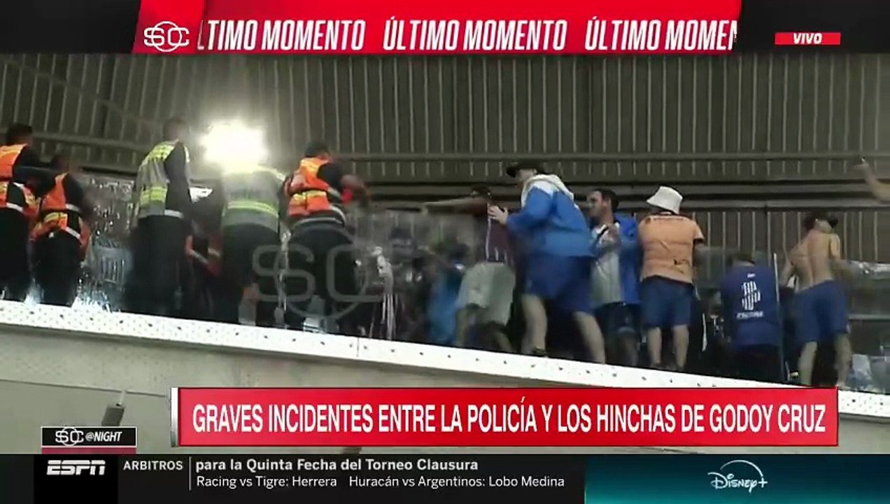 Otra vez ganó la violencia en Brasil: hubo incidentes entre la policía en hinchas de Godoy Cruz