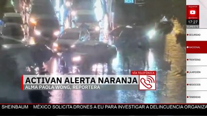 Alerta naranja por pronóstico de lluvias intensas en la Ciudad de México