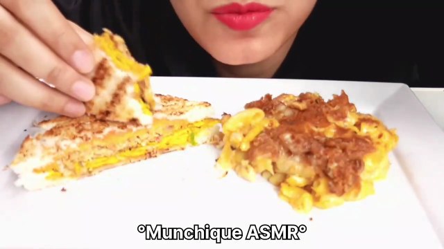 Eating Cheesy Baked Pasta Grilled Sandwich | ASMR Eating Mukbang