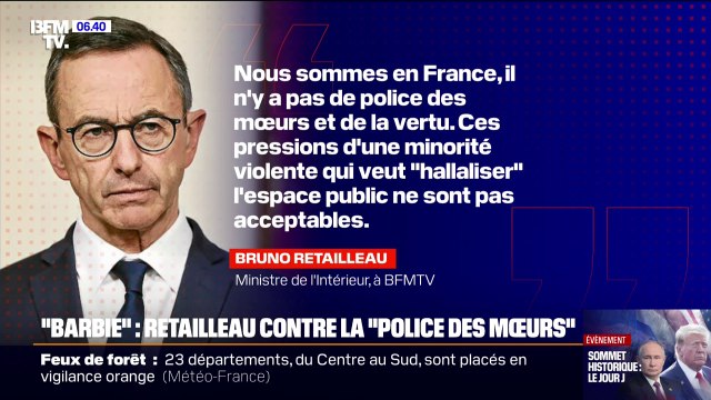 Il n'y a pas de police des mœurs et de la vertu : Bruno Retailleau réagit à l'annulation de la projection du film Barbie à Noisy-le-Sec, en Seine-Saint-Denis