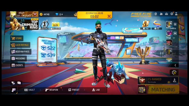 Insane 10 Kills CS Ranked Win! Free Fire Gameplay