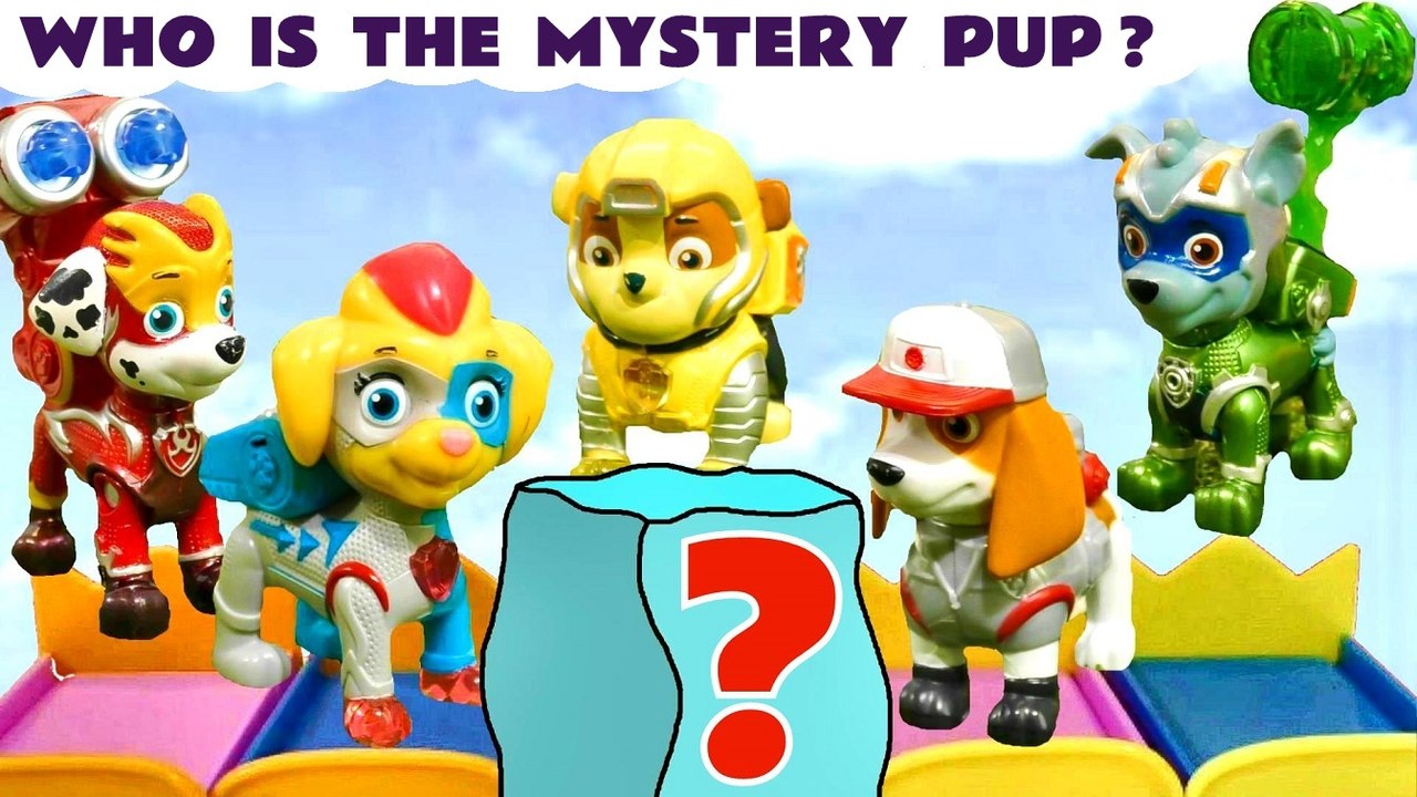5 Jumping Paw Patrol pups trying to guess who the Mystery Pup is