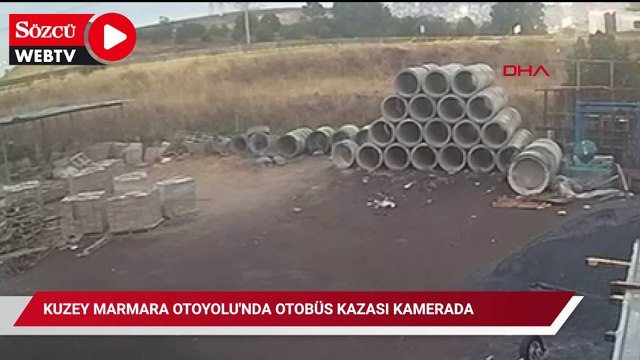 Kuzey Marmara Otoyolu'nda 4 kişinin öldüğü 20 kişinin yaralandığı otobüs kazası kamerada