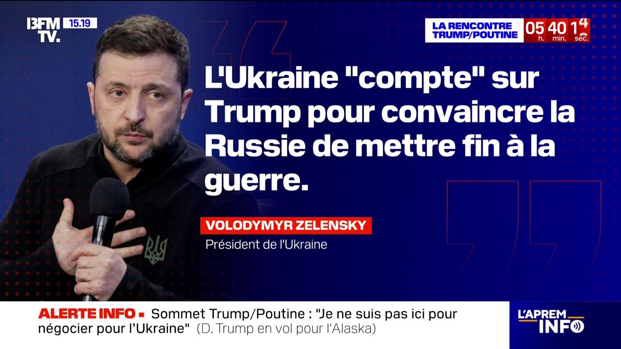 Sommet Trump/Poutine: Volodymyr Zelensky déclare que l'Ukraine "compte" sur Donald Trump pour convaincre la Russie de mettre fin à la guerre