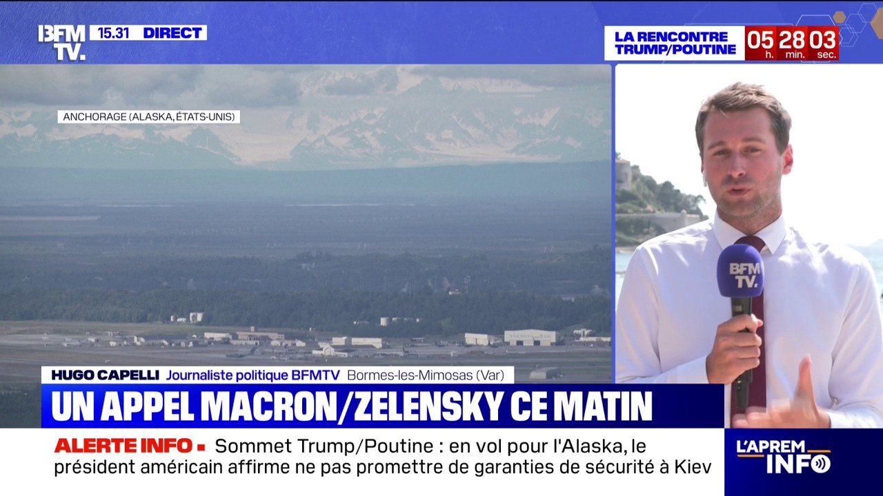 Sommet Trump/Poutine: Emmanuel Macron a échangé avec Volodmyr Zelensky, les présidents "ont convenu de se voir après l'Alaska"