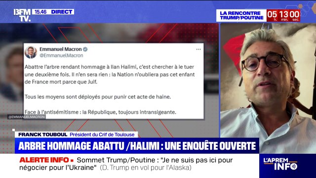 Arbre en hommage à Ilan Halimi abattu: Il faut faire de la lutte contre l'antisémitisme une grande cause nationale , affirme Franck Touboul, président du Crif de Toulouse
