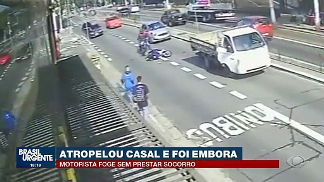 Casal é atropelado e motorista foge sem prestar socorro