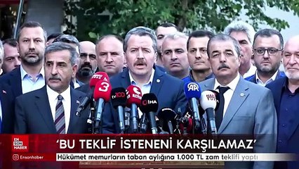 Hükümet memurların taban aylığına 1.000 TL zam teklifi yaptı