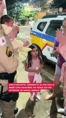 Sargento da PM salva bebê com manobra de Heimlich no interior de Minas Gerais