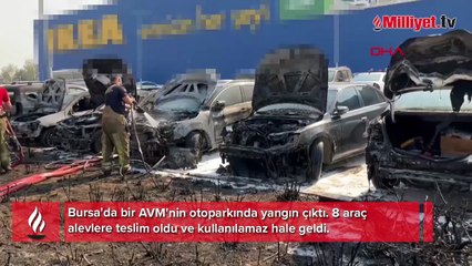 AVM otoparkında yangın paniği! Araçlar yandı kullanılamaz hale geldi
