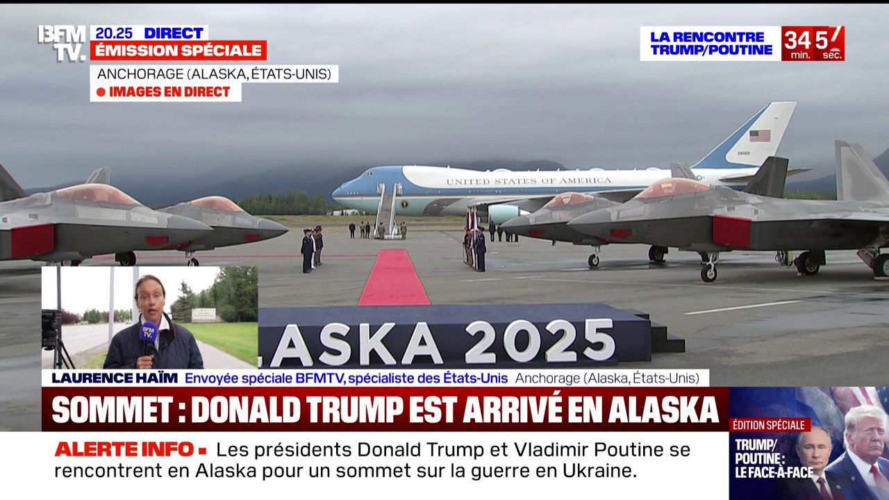 Sommet entre Donald Trump et Vladimir Poutine: le président américain vient d'atterrir à Anchorage