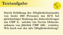 Textaufgabe: Mitgliederbeitrag berechnen