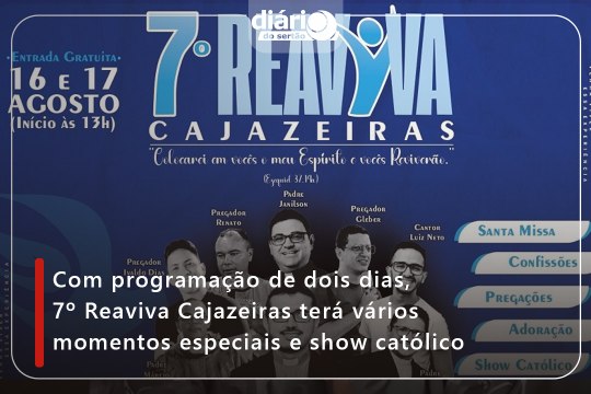 Com programação de dois dias, 7º Reaviva Cajazeiras terá vários momentos especiais e show católico
