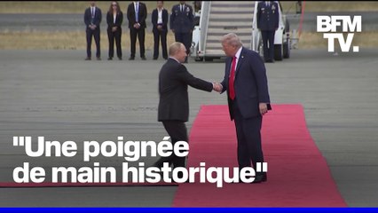 Sommet en Alaska: la poignée de main entre Donald Trump et Vladimir Poutine