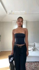 A simple all black outfit is my go for a casting 🖤 & you can never forget that comp card #model #modeling #casting #fyp