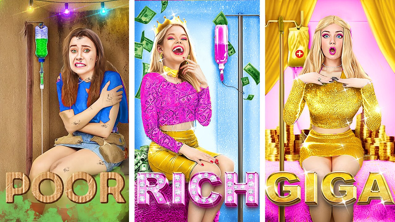FILLES RICHES VS GIGA VS PAUVRES À L'HÔPITAL ! Astuces de Survie Pour Tous les Budgets par 123 GO!