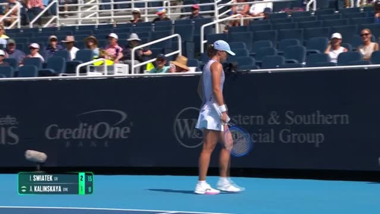 Swiatek into Cincinnati semis with win over Kalinskaya