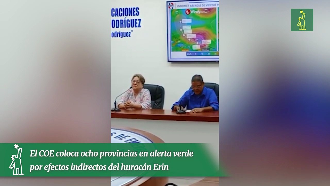 El COE coloca ocho provincias en alerta verde por efectos indirectos del huracán Erin
