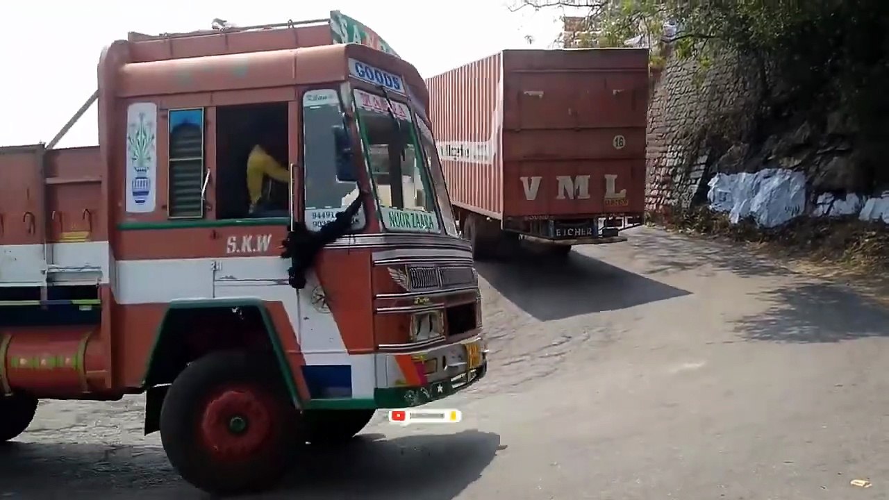 Heavy Load Lorry And Turning 7_27 Hairpin bend Hills Driving Dhimbam