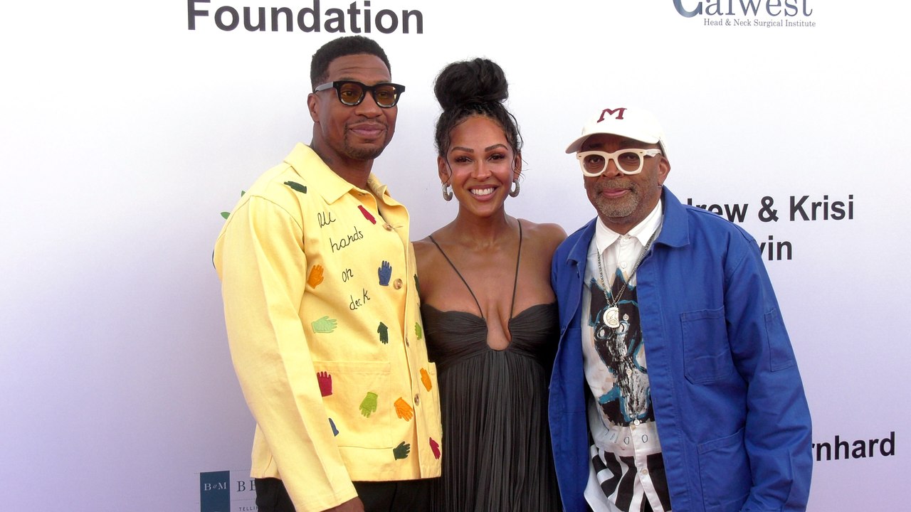 Jonathan Majors, Meagan Good, Spike Lee, Terrell Owens, Magic Johnson "Harold and Carole Pump Foundation 25th Celebrity Dinner" Red Carpet