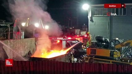 Bursa'da geri dönüşüm tesisinde yangın
