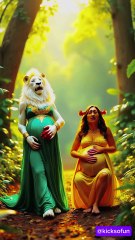 Lioness lady and her friend born new baby