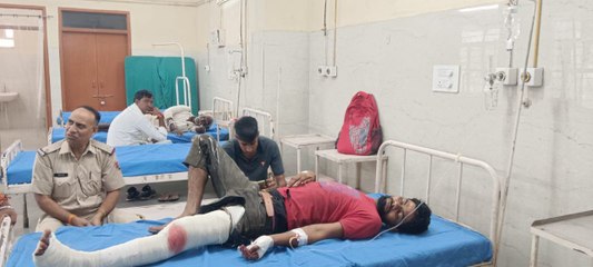 गोतस्करों की पिकअप पलटी