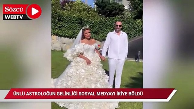 Ünlü astroloğun gelinliği sosyal medyayı ikiye böldü