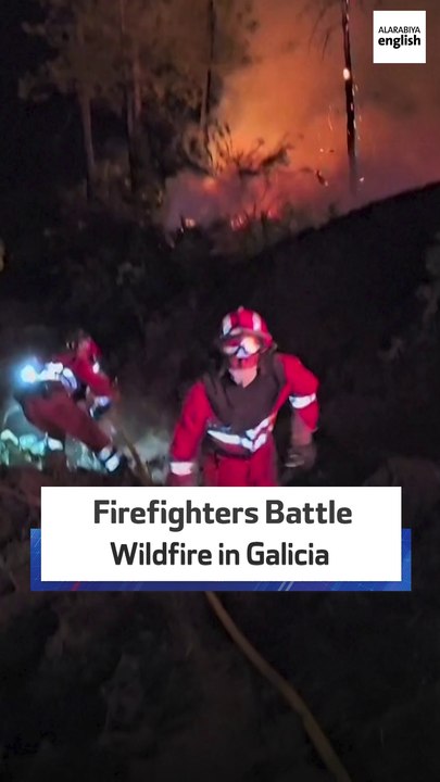 Firefighters Battle Wildfire In Galicia