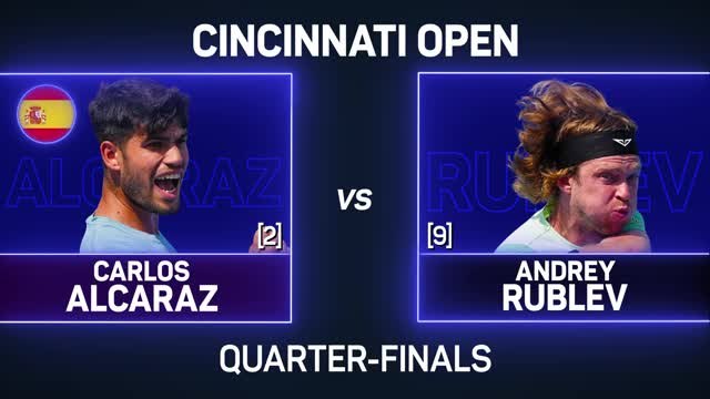 Alcaraz battles past Rublev to reach Cincinnati semis