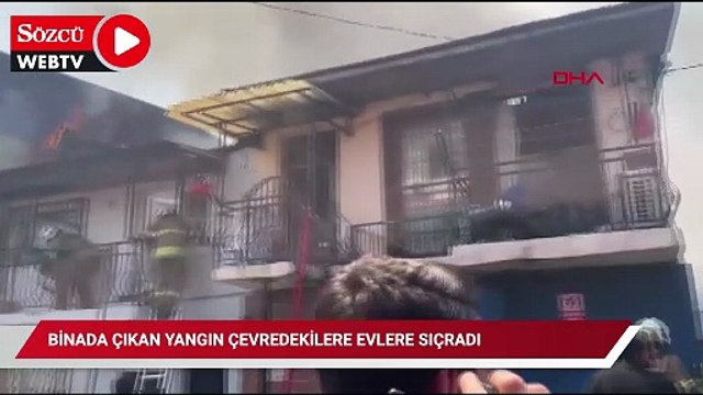 İzmir'in Konak ilçesinde bir binada çıkan yangın çevredekilere evlere sıçradı