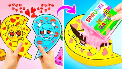 Sprunki Hearts Mystery Box with BIG SURPRISE Inside! *Paper Mini Games & DIY Gamebooks*