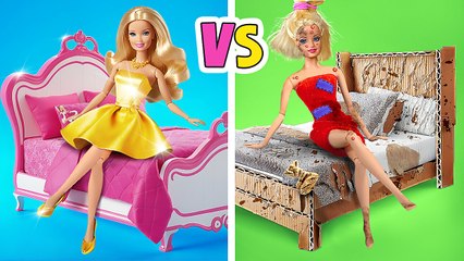Maison de Poupée Fauchée à Riche ! 💓👸🏼 Création Artisanales de poupées Barbie & Astuces de relooking