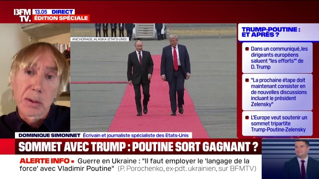 Sommet entre Donald Trump et Vladimir Poutine C'est assez triste et pathétique pour les Ukrainiens , estime Dominique Simonnet, spécialiste des États-Unis