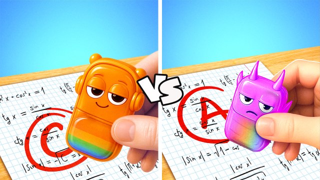 WOW! COOL School Supplies Battle! 🚌✏️ Oren vs Durple *Adorable Cardboard Crafts*🔥