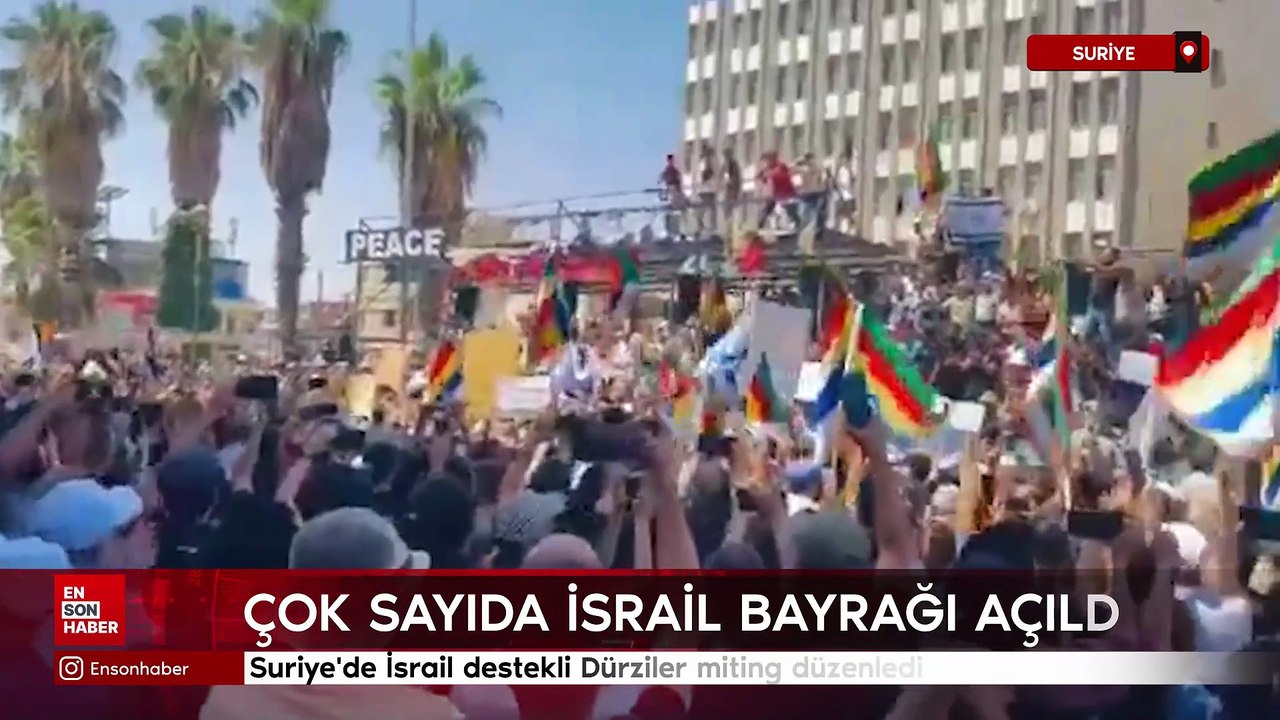 Süveyda’da Dürziler miting düzenledi: İsrail bayrağı açtılar