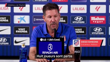Atlético - Simeone heureux d'avoir un effectif remodelé