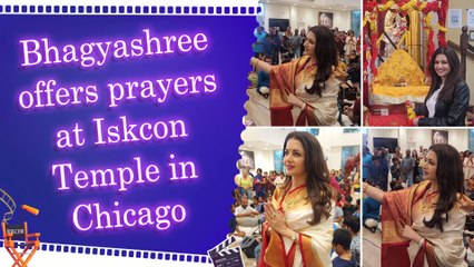 Bhagyashree is 'grateful & blessed' as she offers prayers at two temples this Janmashtami