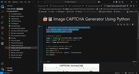 Build a Custom Image CAPTCHA Generator in Python – Step-by-Step Guide 🖼️