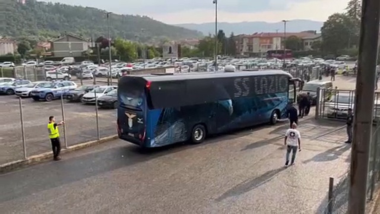 Lazio - Atromitos, il pullman biancoceleste a Rieti
