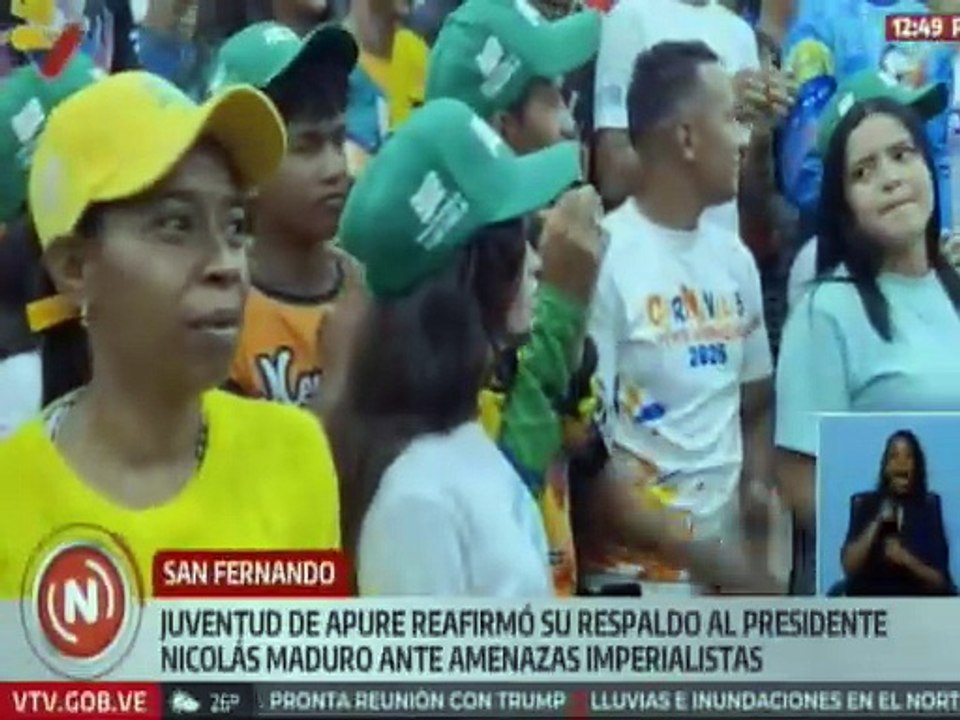 Jóvenes del estado Apure reafirman su respaldo al presidente Nicolás Maduro