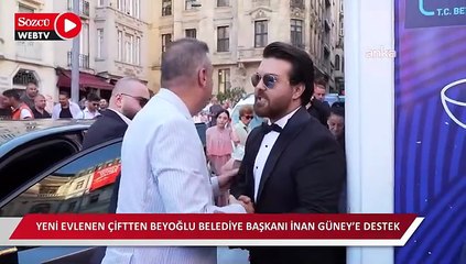 Yeni evlenen çiftten Beyoğlu Belediye Başkanı İnan Güney’e destek