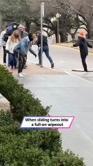 Epic Icy Hill Fail 😱 | Funny Slip Turns Into Painful Knockout|| Heartsome 💖