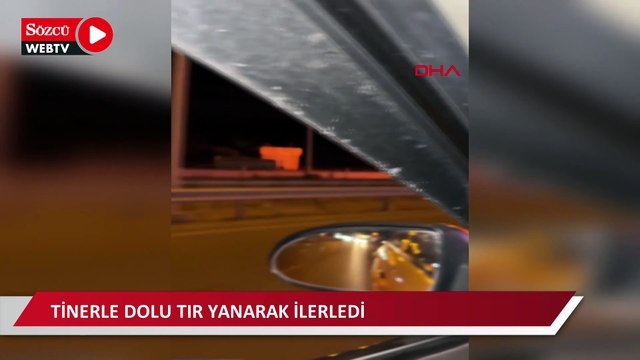 Samsun’da seyir halindeki TIR’da çıkan yangında alevler ağaçlara sıçradı