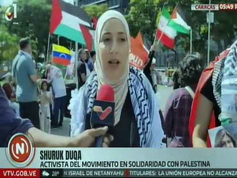 Caracas I Diversos movimientos se concentran en Plaza Venezuela en solidaridad con el pueblo de Palestina