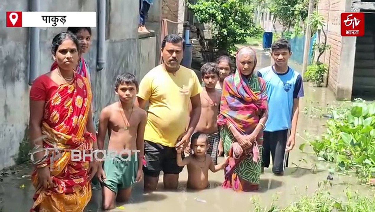 भारी बारिश से पाकुड़ के कई गांव जलमग्न, घरों में घुसा बाढ़ का पानी, जनजीवन प्रभावित
