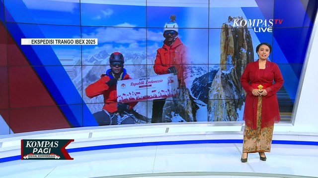 Sejarah Baru! Penampakan Bendera Merah Putih Berkibar di Tebing Trango Pakistan | KOMPAS PAGI