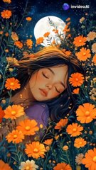 Beautiful Girl 🌸 Sleeping in Flowers | Relaxing Aesthetic Short Video | #shorts